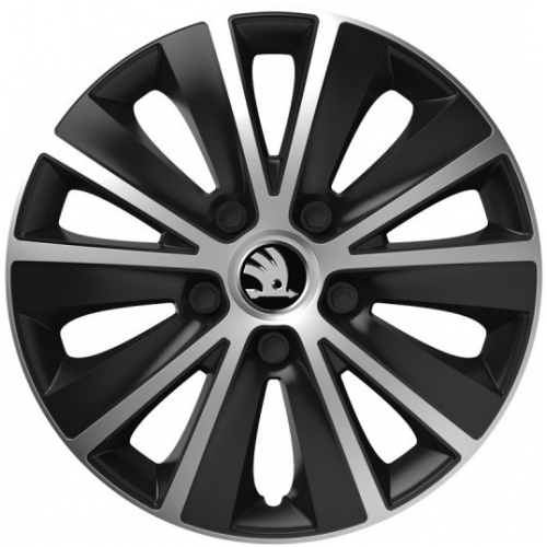 KRYTY KOLIES PRE ŠKODA 15" RAPIDE silver/black 4ks